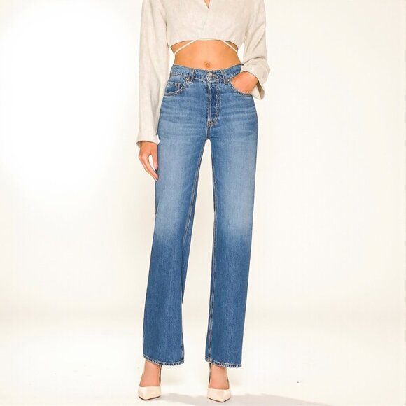 GRLFND Brooklyn high rise loose straight jeans in garden court Size 27 - Picture 1 of 16